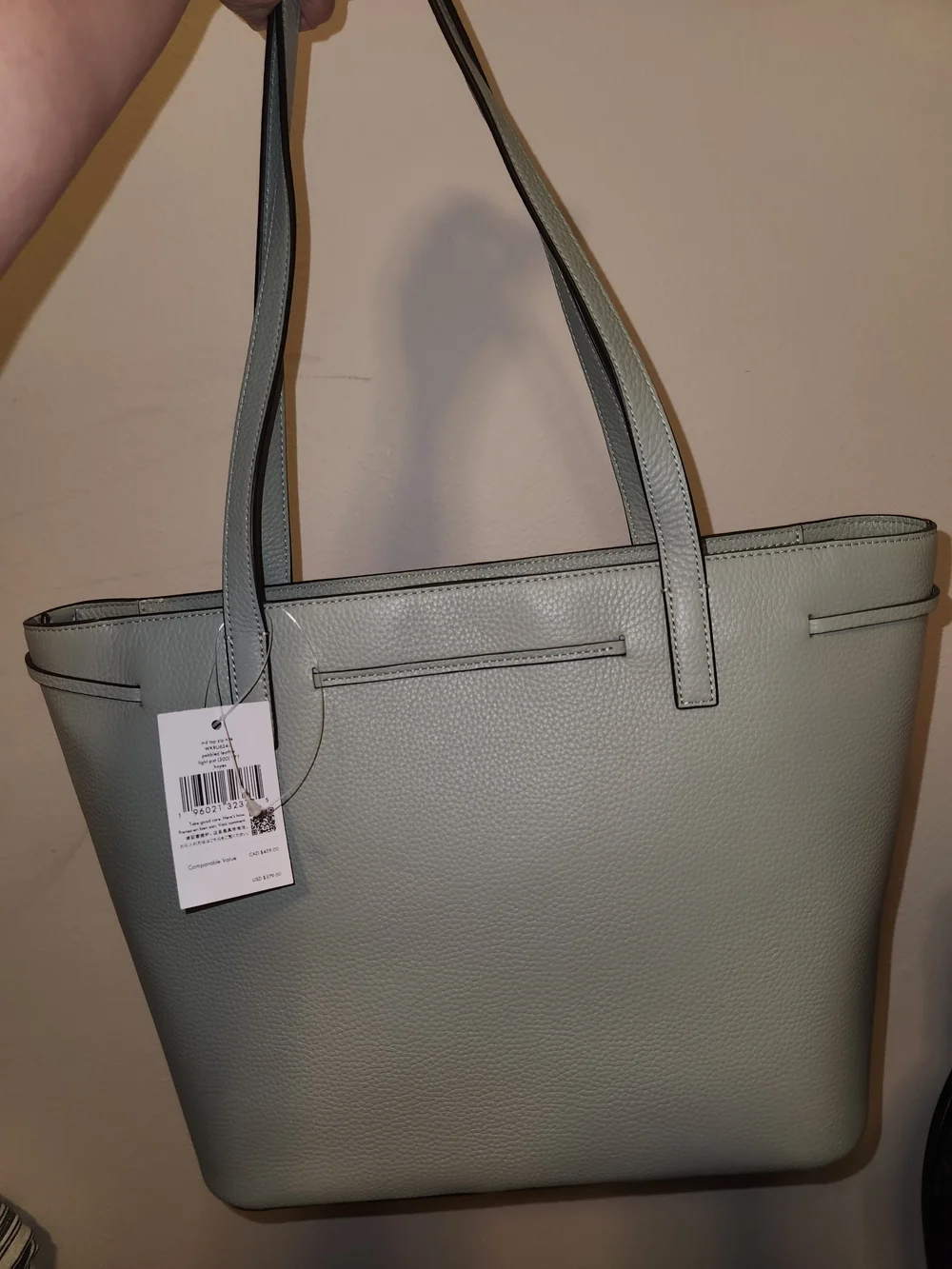Kate Spade New York Mint Green Leather Tote Bag with Tassel- NWT - Picture 2 of 15